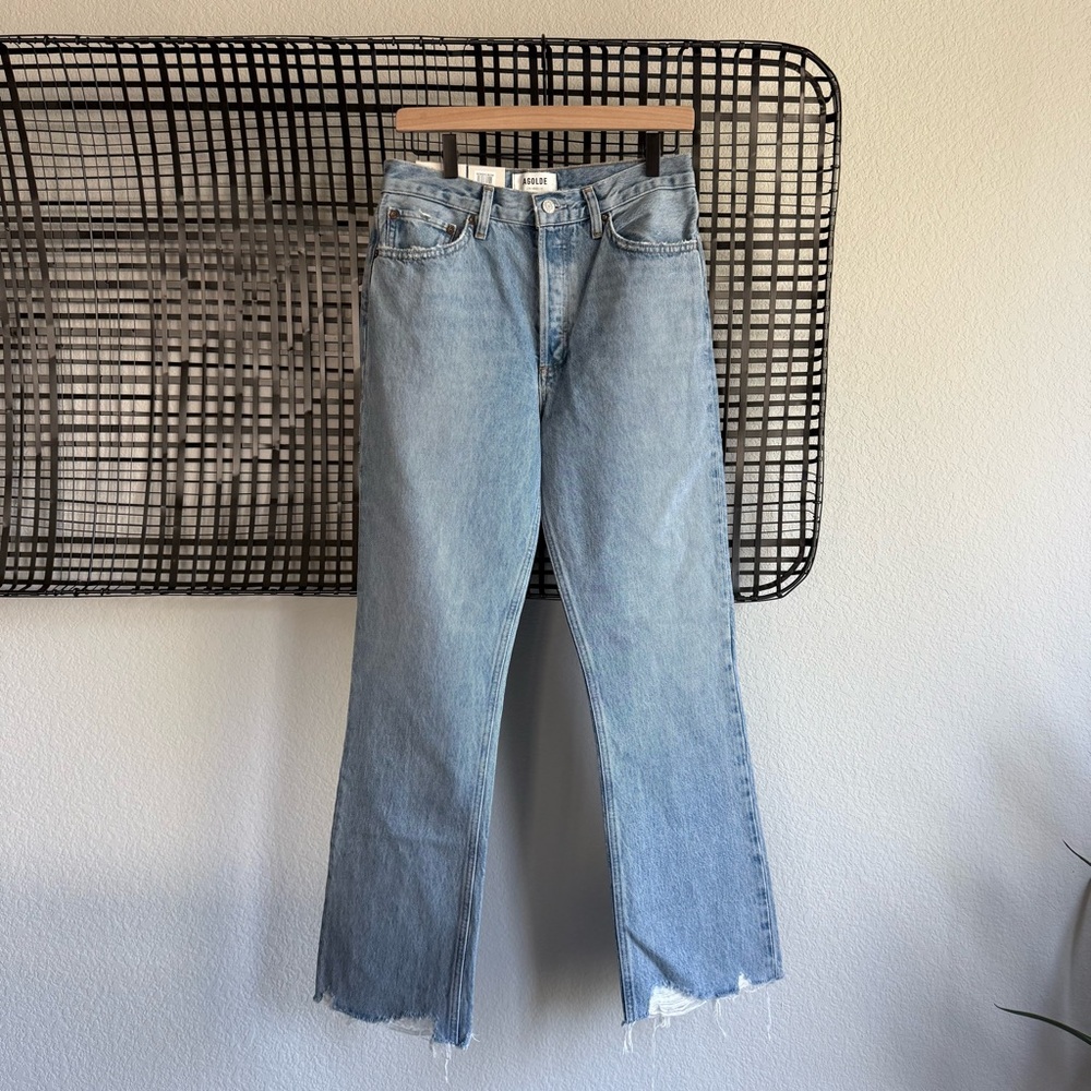 Agolde Light Blue High-Rise Straight Jeans